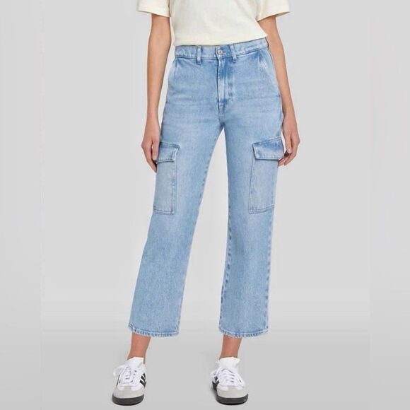 7 For All Mankind Cargo Straight Leg Jeans 31 Waist - Picture 1 of 12